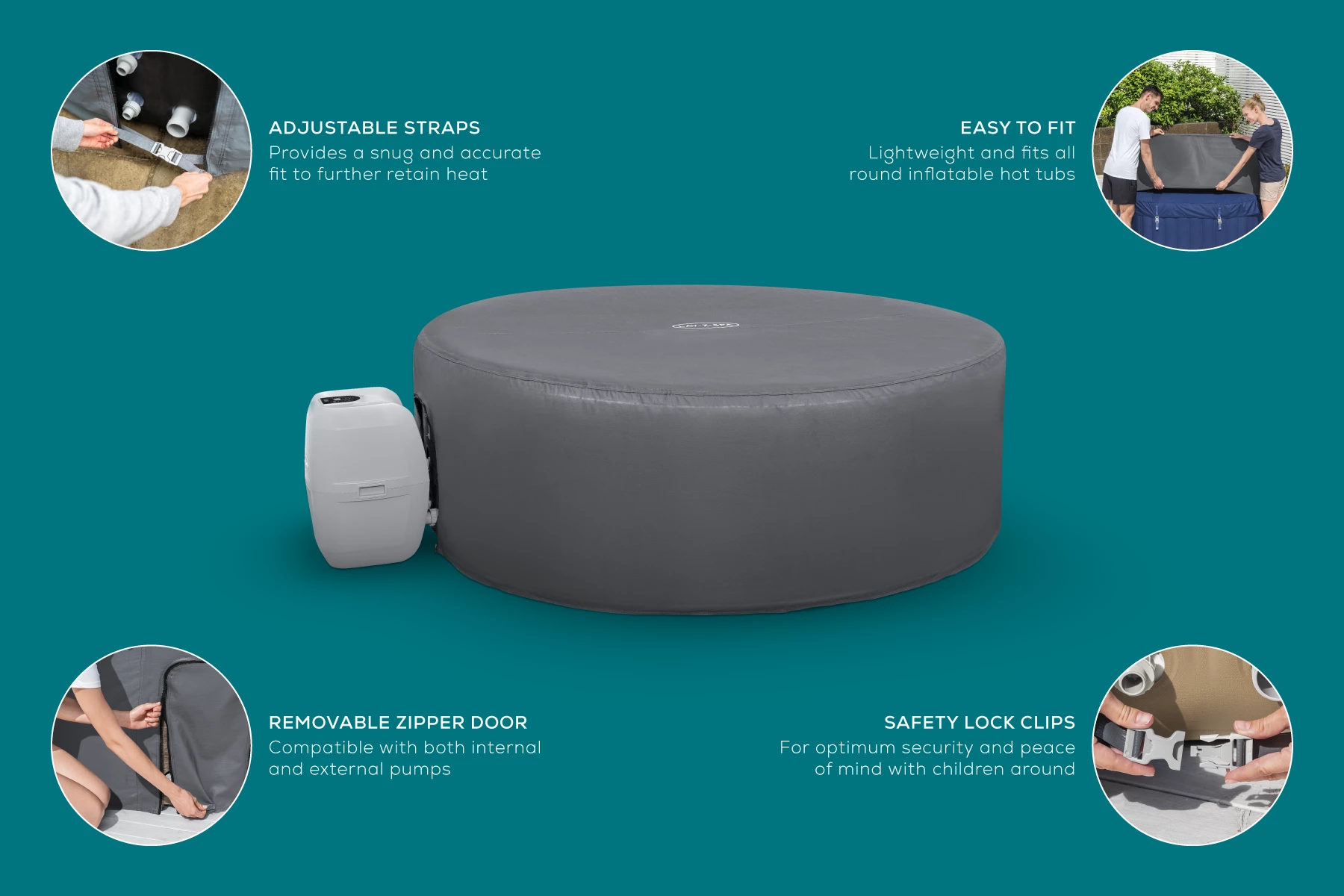 Lay-z Spa Lay-Z-Spa® EnergySense™ - 196cm Round Thermal Hot Tub Cover 6 Lay-z Spa Lay-Z-Spa® EnergySense™ - 196cm Round Thermal Hot Tub Cover - Image 4