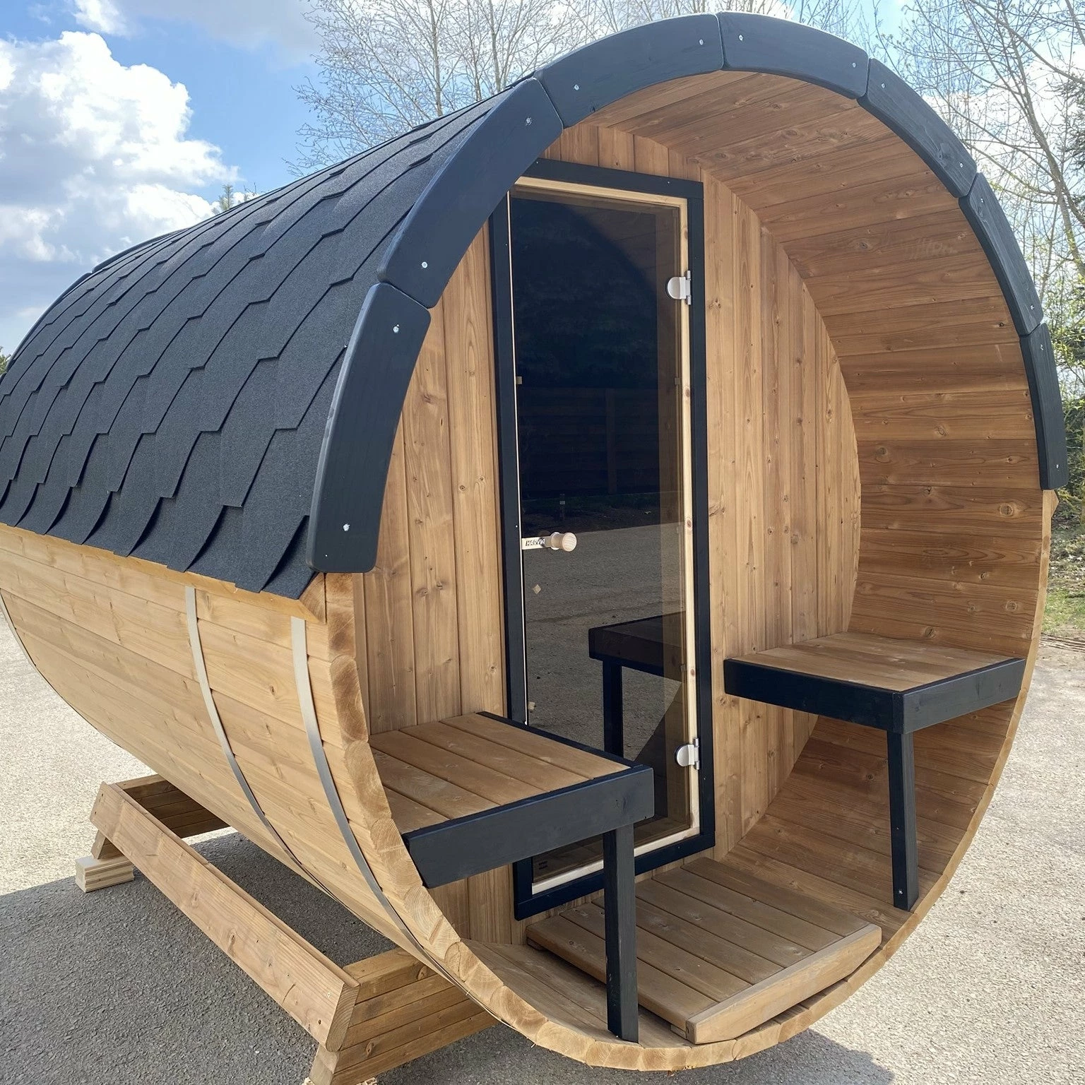 Outdoor Terrace 160 - 2 To 4 Person Barrel Sauna 5 Outdoor Terrace 160 - 2 To 4 Person Barrel Sauna - Image 3