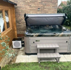 Outdoor 4kW Air Source Heat Pump For Hot Tub/Swim Spa -Outdoor Living Hottubs Shop ASHPInstall08037