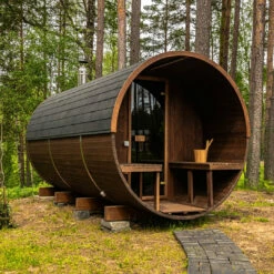 Hekla Barrel 210 - 4 Person Outdoor Sauna -Outdoor Living Hottubs Shop BarrelSauna 6