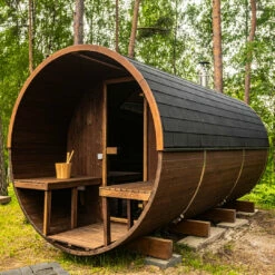 Hekla Barrel 210 - 4 Person Outdoor Sauna -Outdoor Living Hottubs Shop BarrelSauna 9