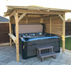 Brentano Wooden Hot Tub Gazebo With Tinted Dome Roof -Outdoor Living Hottubs Shop BrentanoGazebo