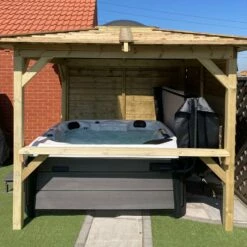 Brentano Wooden Hot Tub Gazebo With Tinted Dome Roof -Outdoor Living Hottubs Shop BrentanoGazebo 20