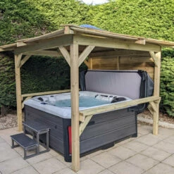Brentano Wooden Hot Tub Gazebo With Tinted Dome Roof -Outdoor Living Hottubs Shop BrentanoGazebo 3
