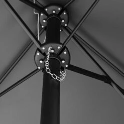 Como 2.7x4.5m Large Double Sided Grey Garden Parasol With Base And Cover -Outdoor Living Hottubs Shop FTR144 4 Supersize