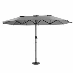 Como 2.7x4.5m Large Double Sided Grey Garden Parasol With Base And Cover -Outdoor Living Hottubs Shop FTR144 7 Supersize