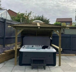 Brentano Wooden Hot Tub Gazebo With Tinted Dome Roof -Outdoor Living Hottubs Shop Gazebo 7