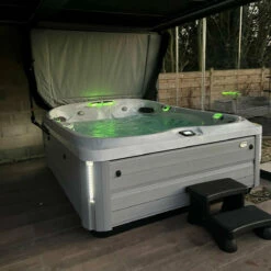 Jacuzzi® J495IP™ - 8-9 Person Hot Tub -Outdoor Living Hottubs Shop J495HotTubPlatinumBrushedGrey Maudsley3