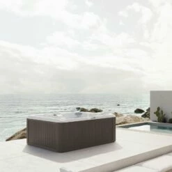 Jacuzzi® J245™ / J245IP™ - 7 Person Hot Tub -Outdoor Living Hottubs Shop JHT J245 Lifestyle Silverwood Cropped squae