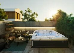 Jacuzzi® J485IP™ - 7 Person Hot Tub -Outdoor Living Hottubs Shop JHT J485 Lifestyle SmokedEbony V4 2000x1429 73f9cde9 187f 4cd0 b101 734d085cc087