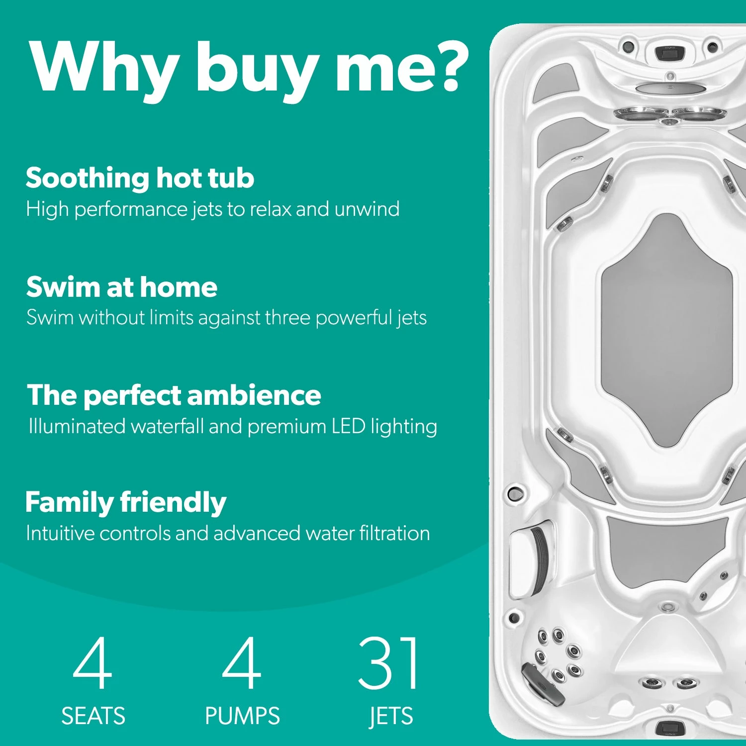 Jacuzzi® PowerPro™ J-16™ - 16ft Swim Spa 4 Jacuzzi® PowerPro™ J-16™ - 16ft Swim Spa - Image 2