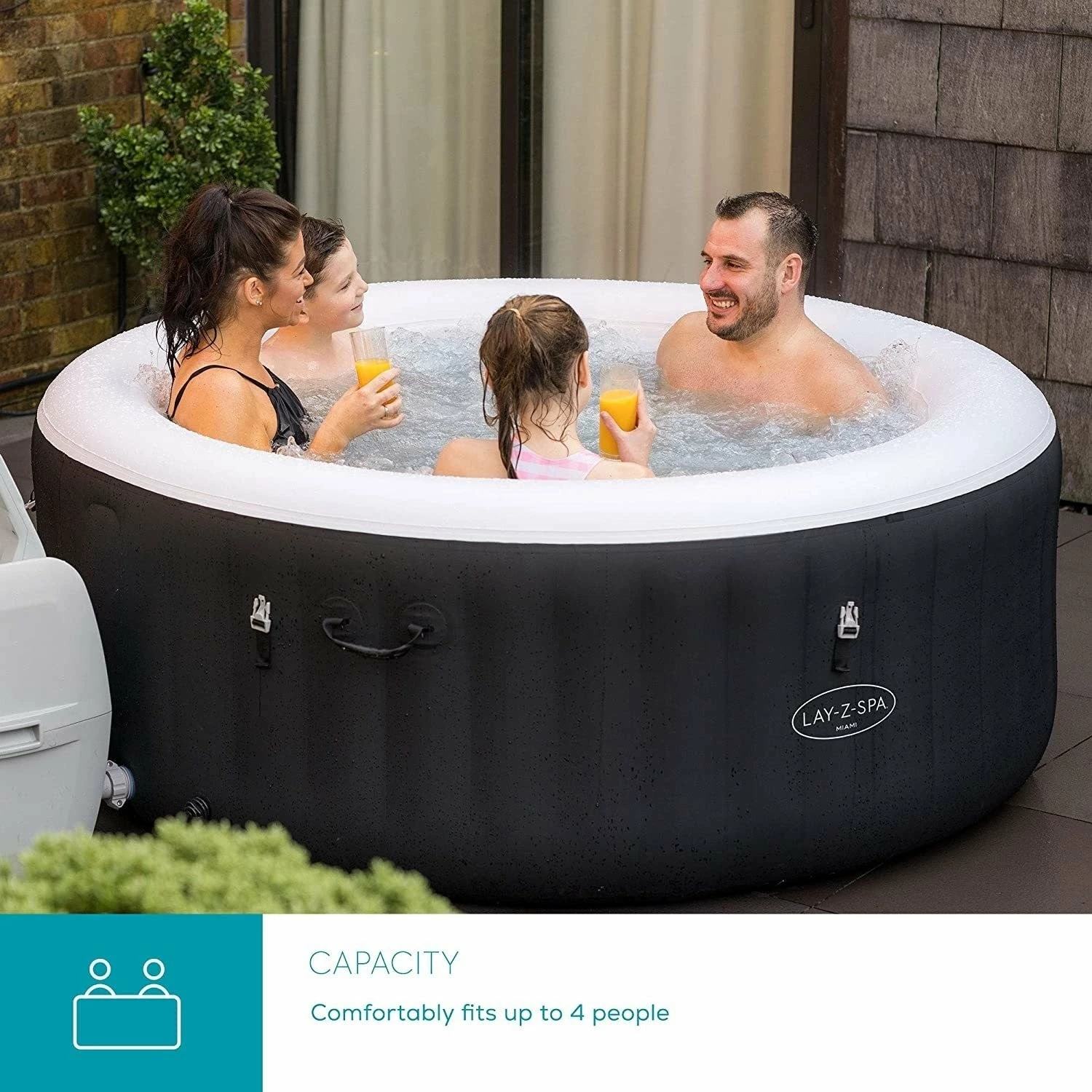 Lay-z Spa Lay-Z-Spa® AirJet Miami - 4 Person Inflatable Hot Tub 6 Lay-z Spa Lay-Z-Spa® AirJet Miami - 4 Person Inflatable Hot Tub - Image 4