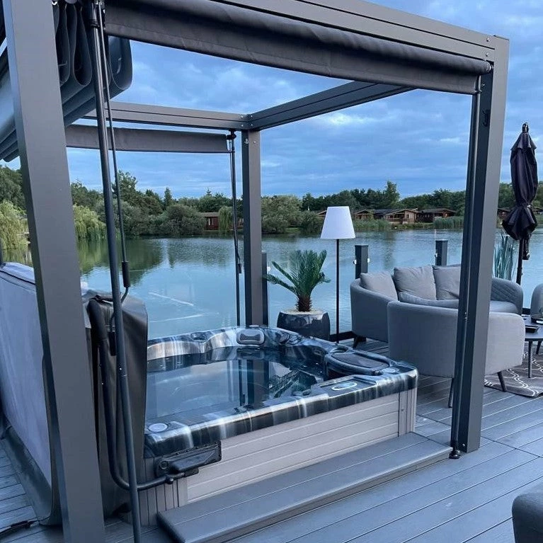 Bespoke Velarium Metal Hot Tub Gazebo With Waterproof Retracting Canopy Roof 18 Bespoke Velarium Metal Hot Tub Gazebo With Waterproof Retracting Canopy Roof - Image 16